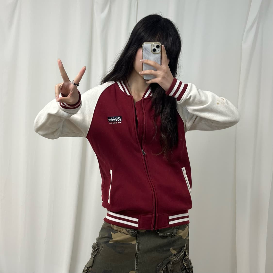 Dickies burgundy zip-up 상품이미지2