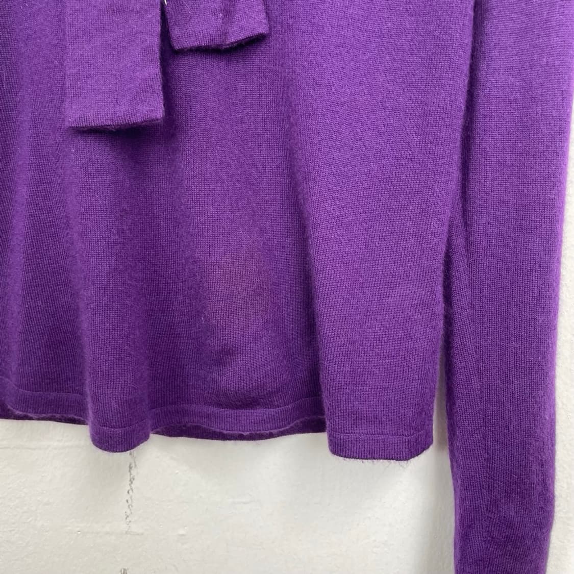 타임 TIME 퍼플 캐시미어100 타이 브이넥 니트 90(F) 상품이미지7