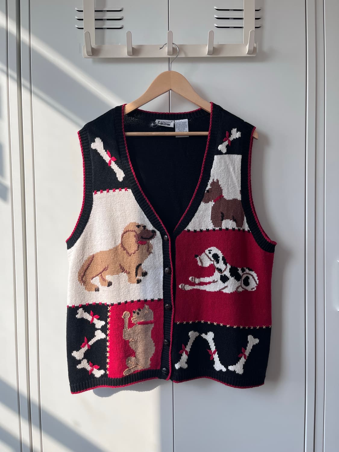 Capacity 강아지 조각 패치 조끼 니트 가디건  상품이미지1
