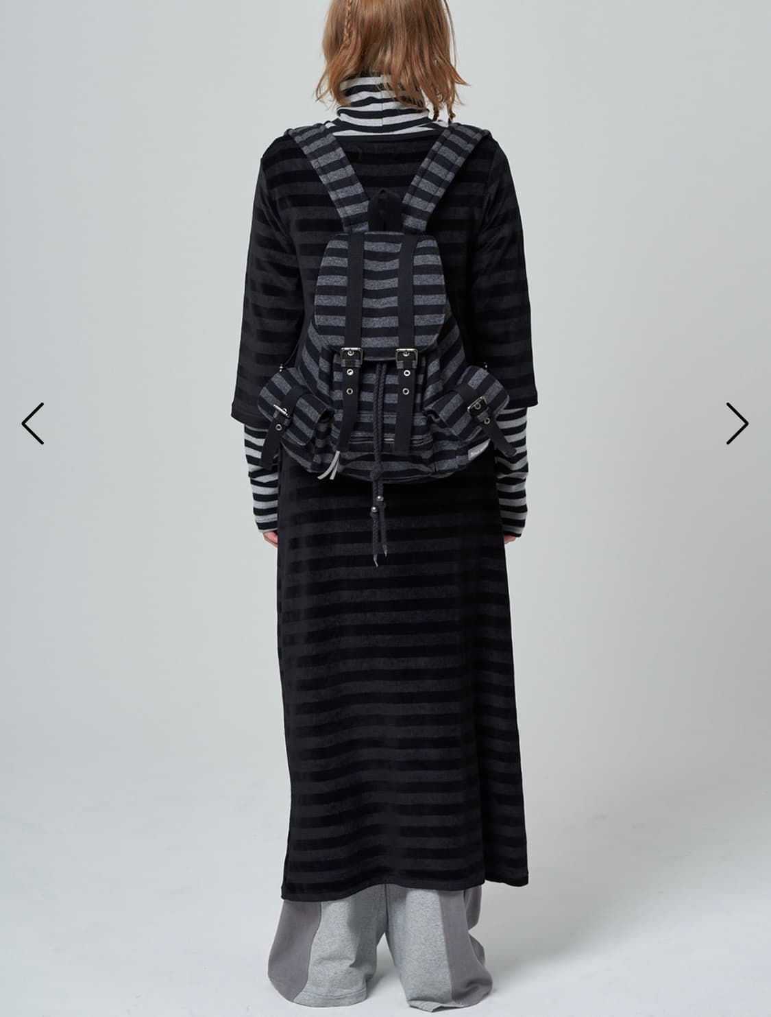 파히섬 텐스댄스 울 스트라이프 백팩 블랙 상품이미지2