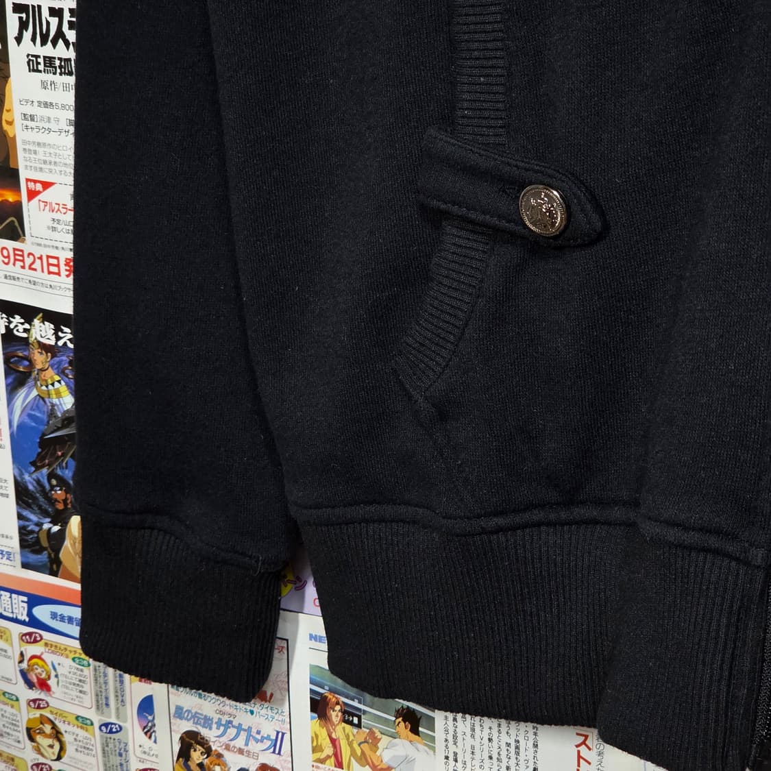 JPN 락시크 블랙 하이넥 버튼 기모 코튼 집업 상품이미지4