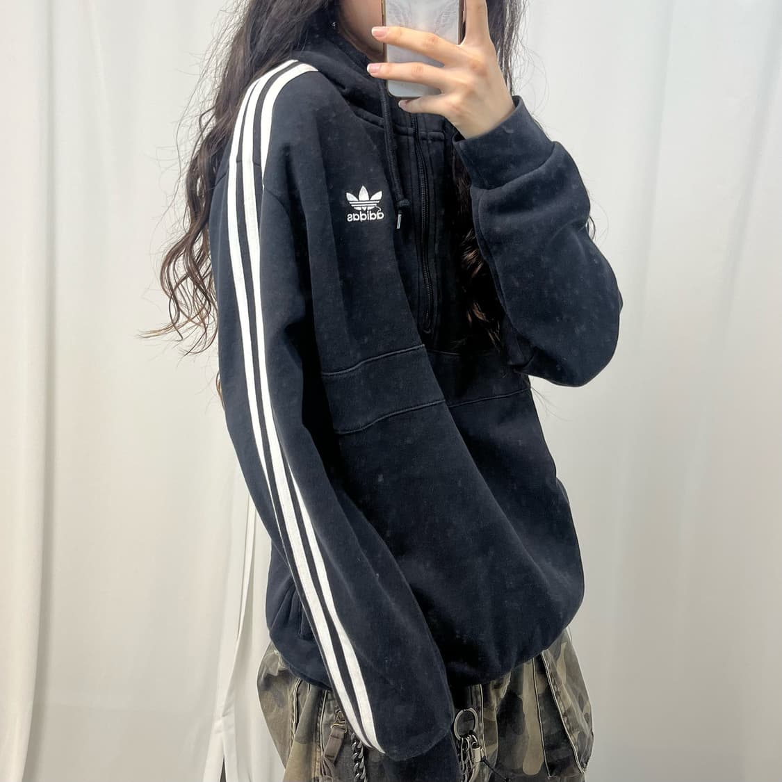 Adidas black Firebird half-zip hoodie 상품이미지3