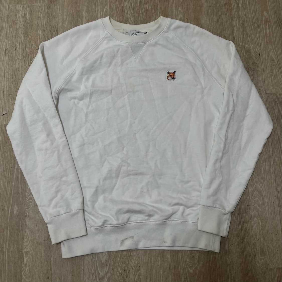 메종키츠네 폭스헤드 화이트 맨투맨 S  상품이미지1