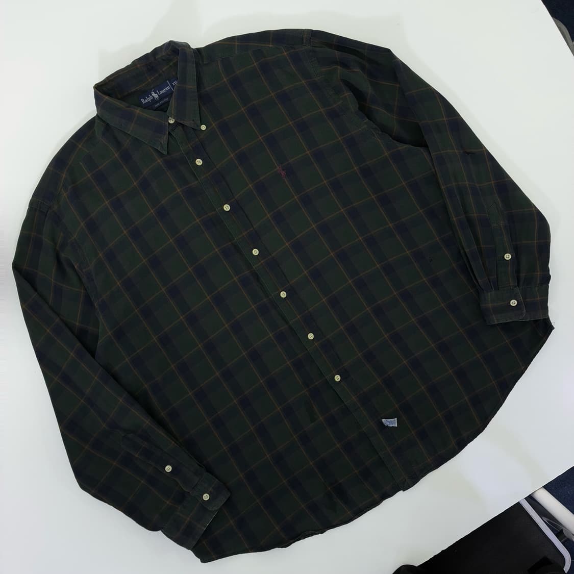Polo  폴로 랄프로렌 90,s 자수 코튼 타탄체크 빅셔츠 상품이미지1