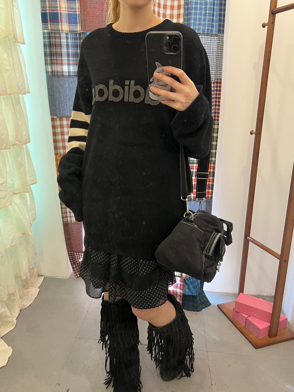 아디다스 로고 블랙 니트  상품이미지5