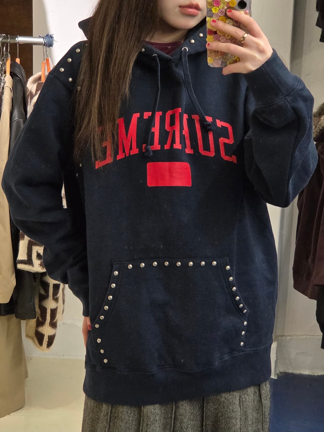 18FW Supreme 슈프림 스터디드 후드티 상품이미지2