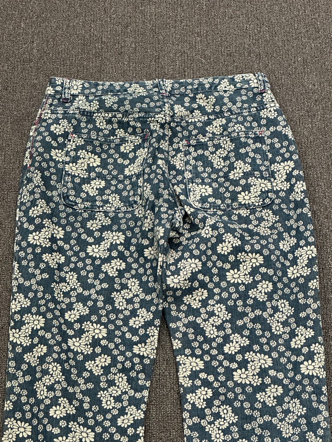 OS)Japanese vintage 여성 플라워 패턴 데님팬츠 상품이미지5