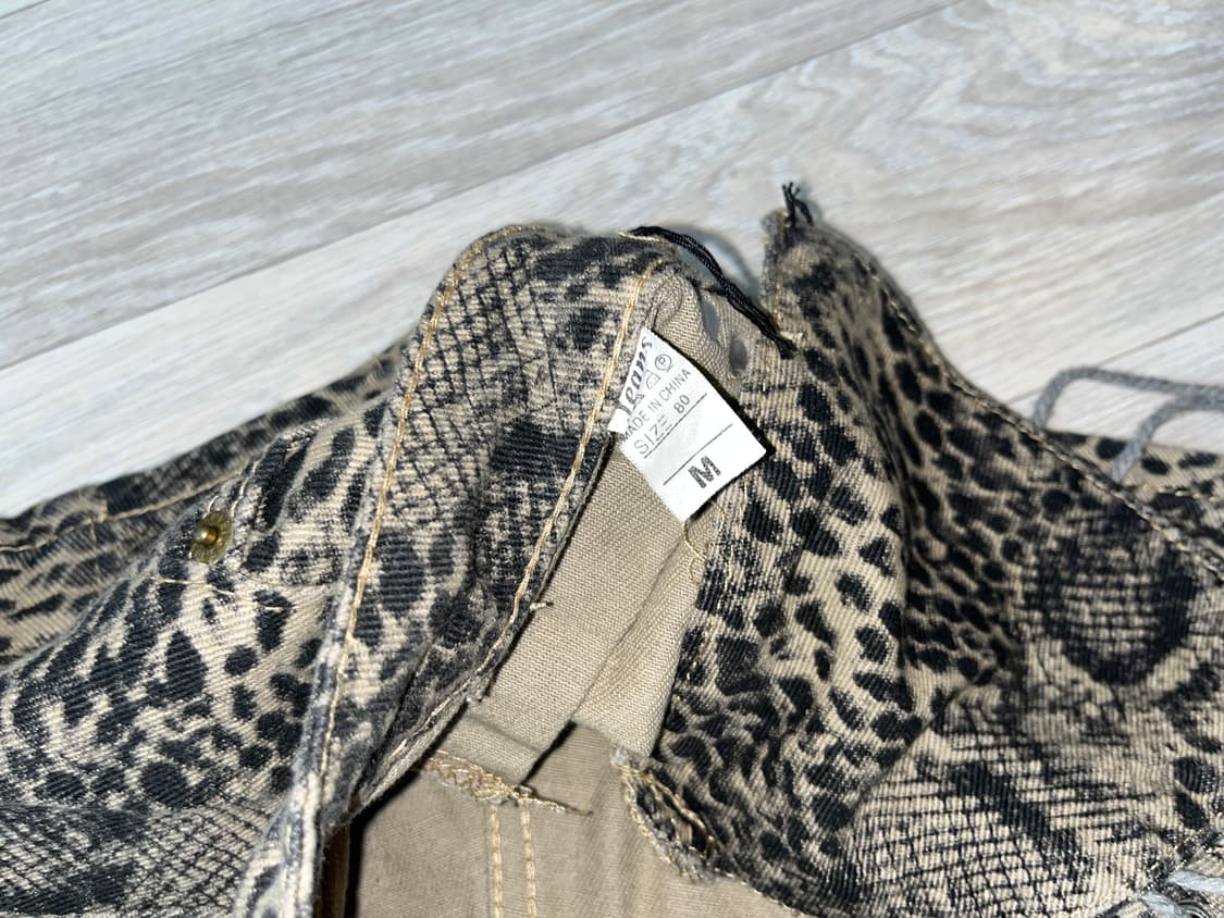 레오파드 스네이크 아일렛 레이스업 마이크로쇼츠 M 상품이미지5