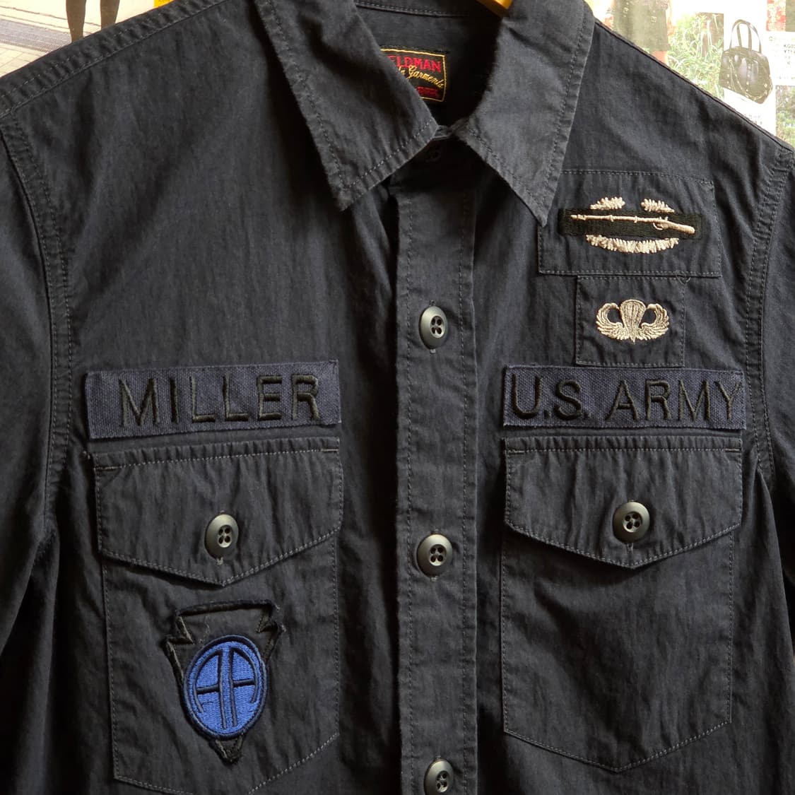 필드맨 에드윈 네이비 밀리터리 반팔 셔츠 상품이미지2