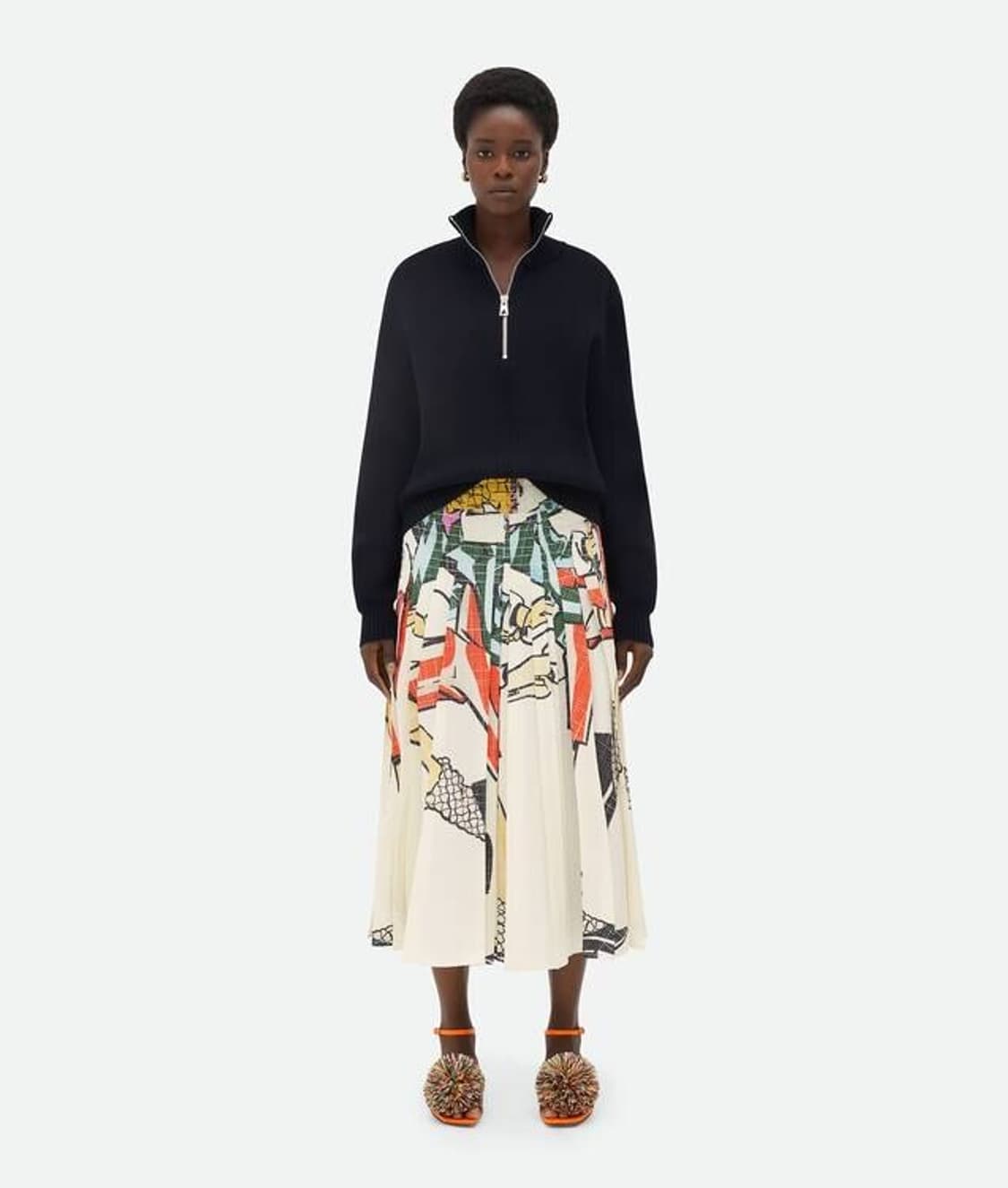 [S] 보테가베네타 하프 울 집업 네이비 상품이미지1