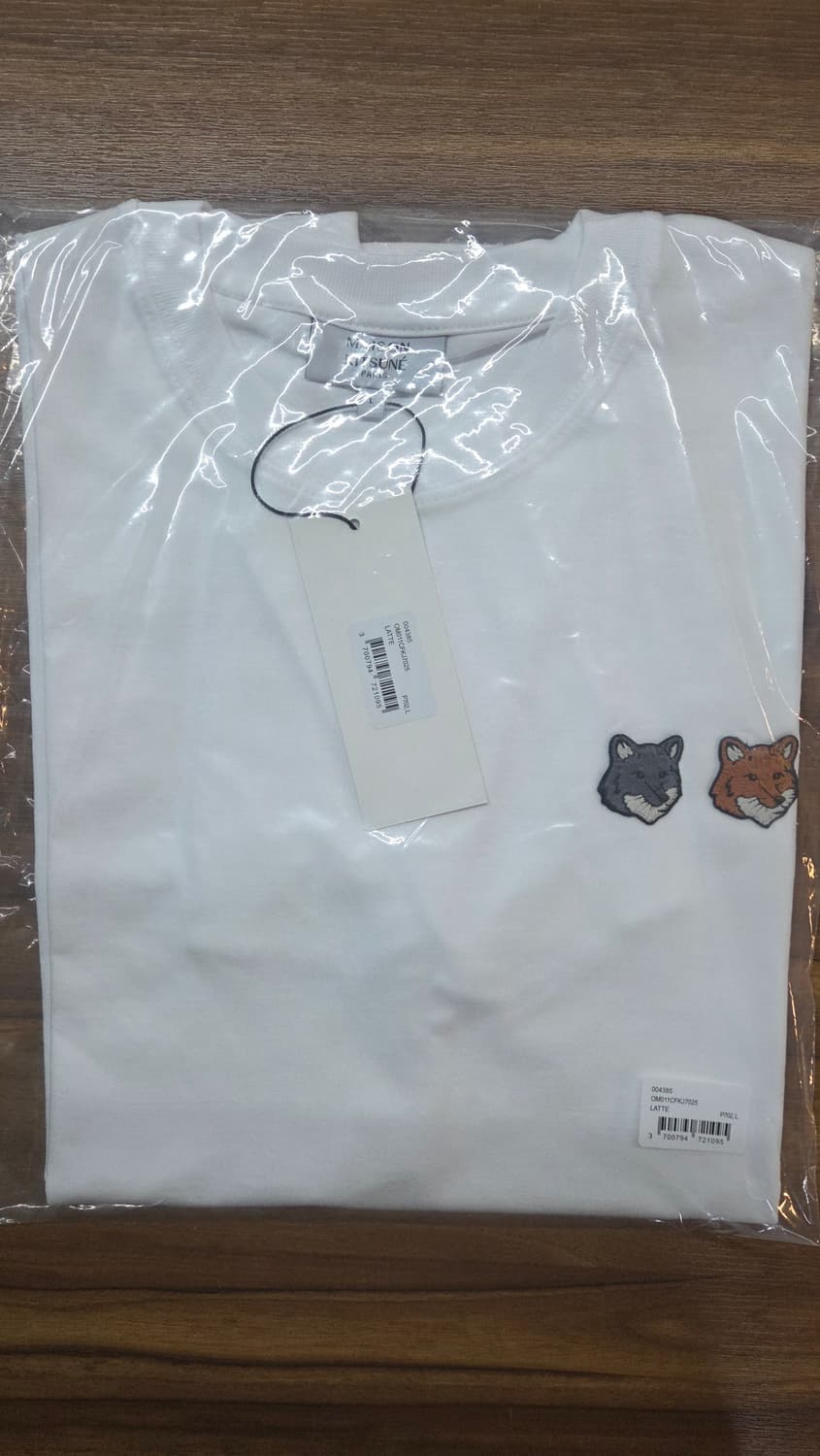 메종 더블폭스 반팔티 화이트 L(새상품/정품) 상품이미지1