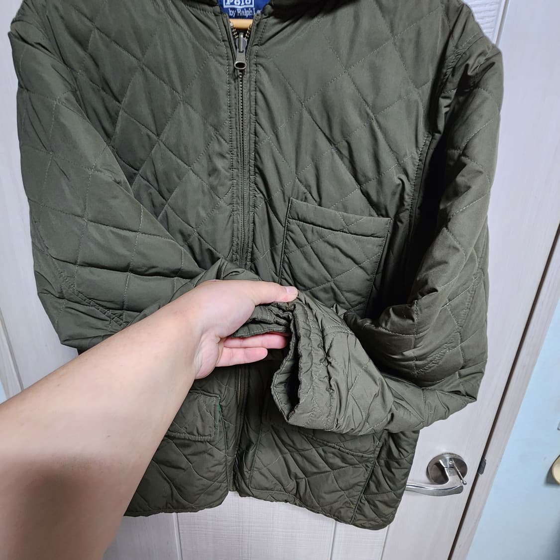 00s 빈티지 Ralph Lauren 폴로 랄프로렌 카키 퀄팅 후드(L) 상품이미지5