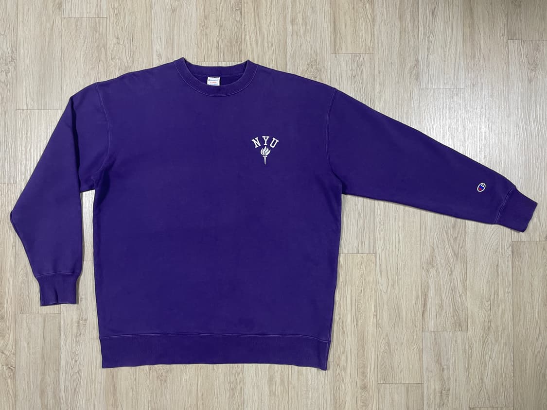 110) 80's 복각 챔피온 뉴욕대 빅로고 맨투맨 상품이미지2