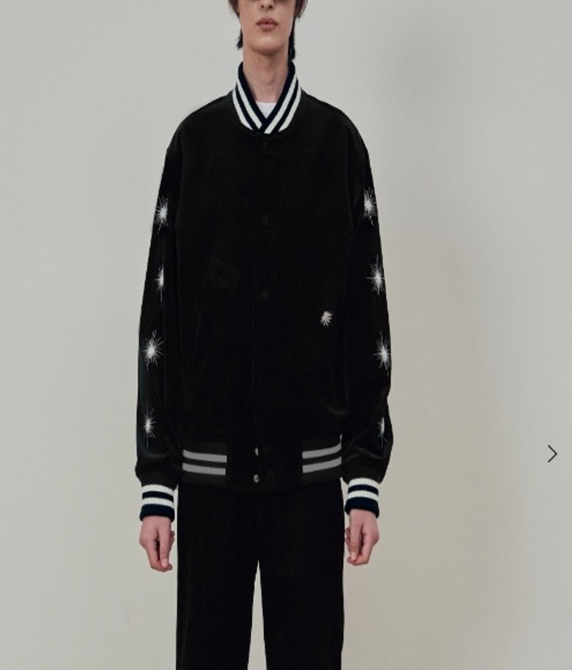 STU Embroidery Velvet Varsity Black  상품이미지1