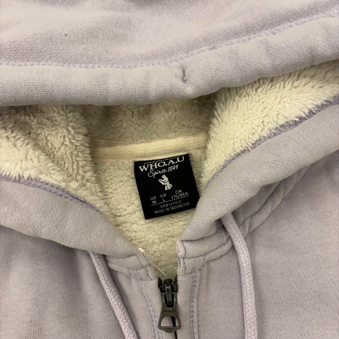 후아유 캘리포니아 퍼플 양털 후드 집업 상품이미지3