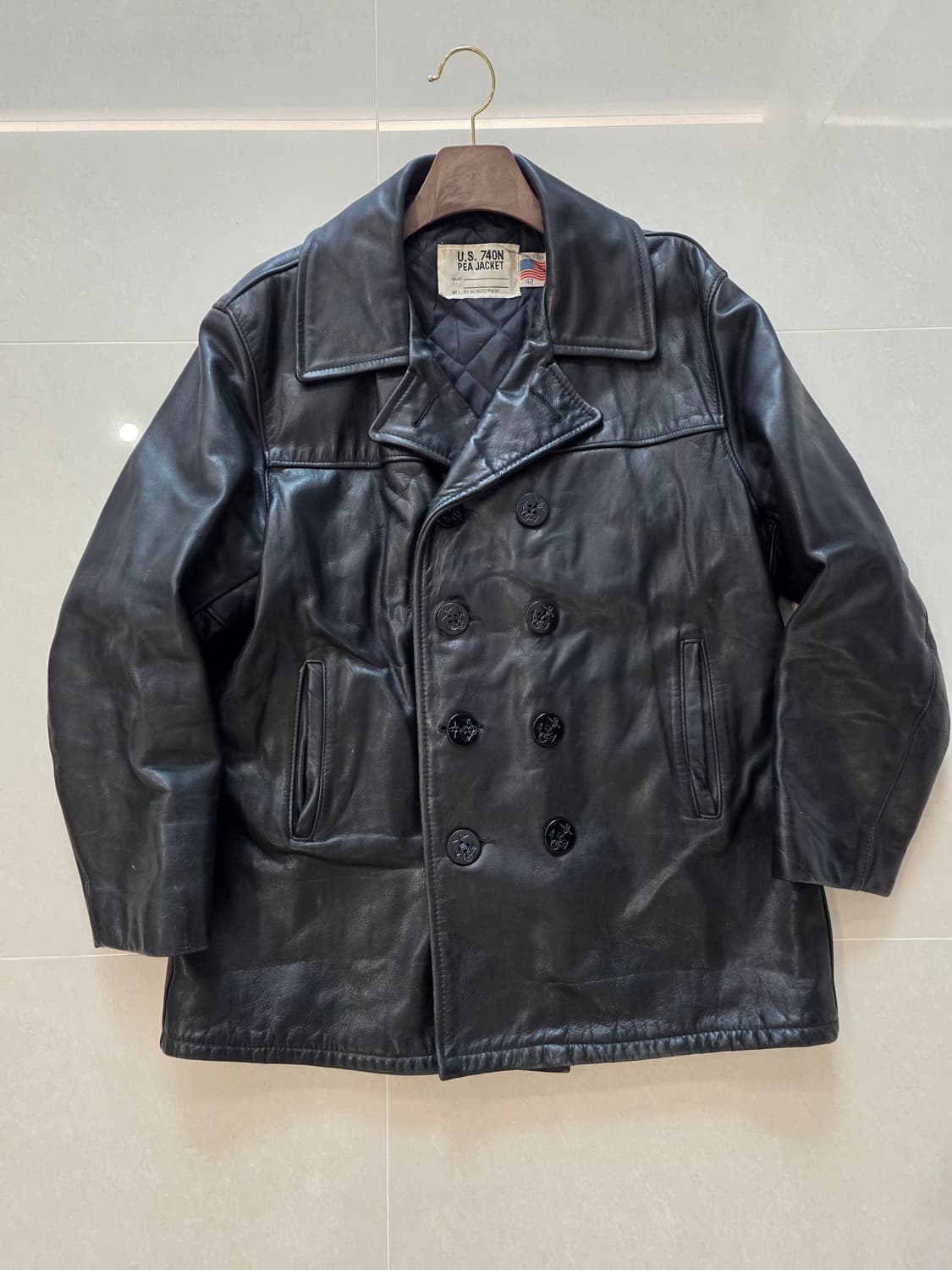 쇼트 레더 피코트 740N 상품이미지1