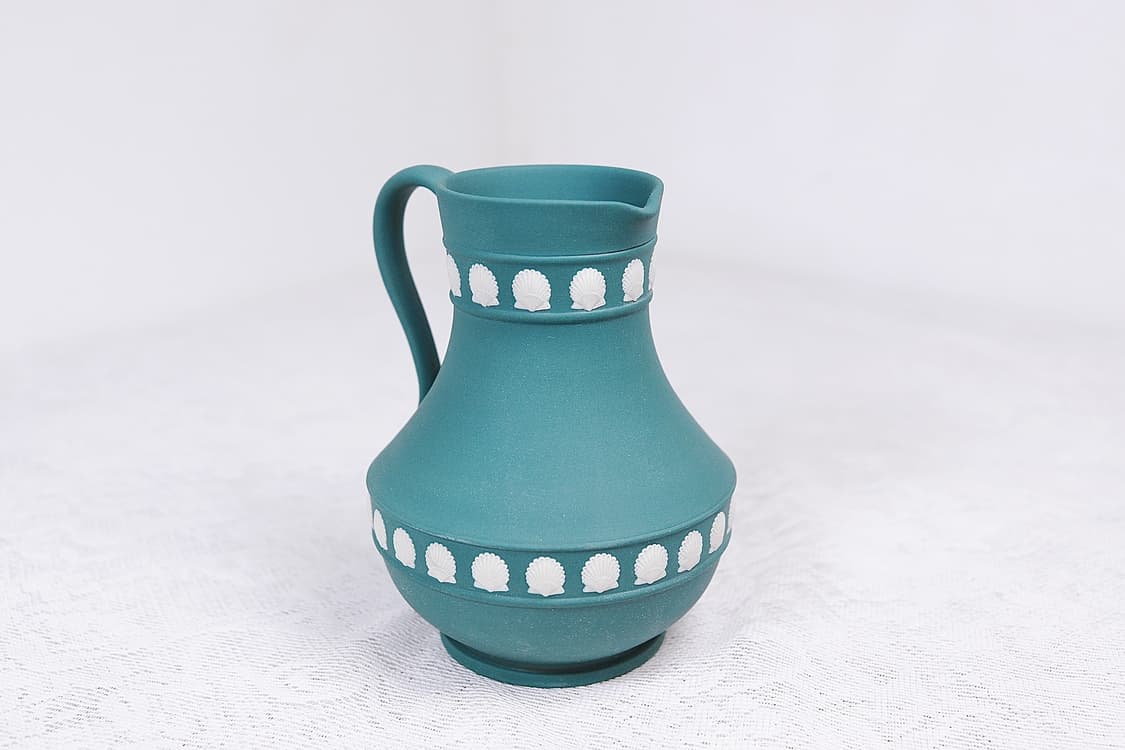 [영국엔틱] 웨지우드 제스퍼웨어 조개장식 도자기저그_ 틸그린 상품이미지5