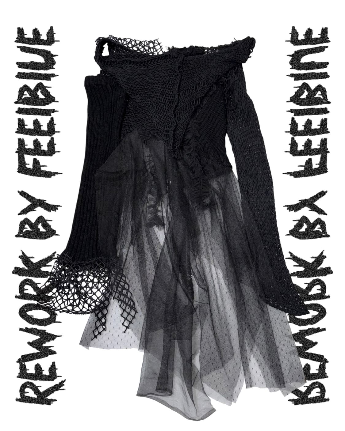 FEELBLUE REWORK 021 – Black Ruin Dress 상품이미지2