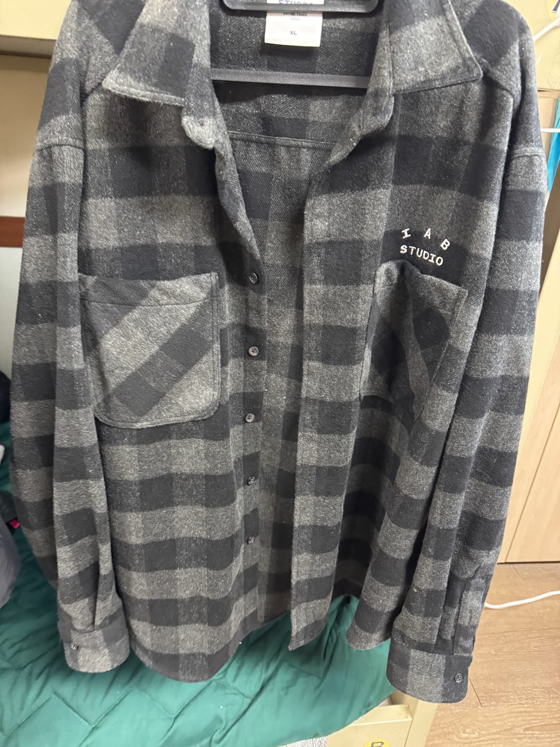 아이앱 깅엄 체크셔츠 블랙 화이트 상품이미지1