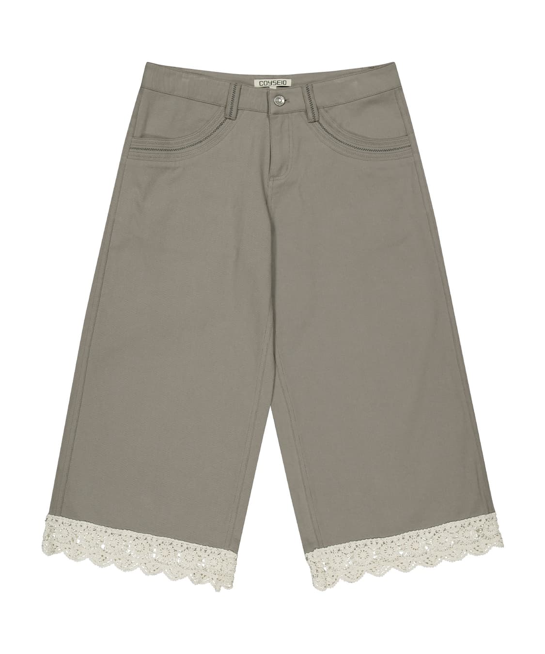 코이세이오 니트 레이스 팬츠 애쉬 브라운 상품이미지1