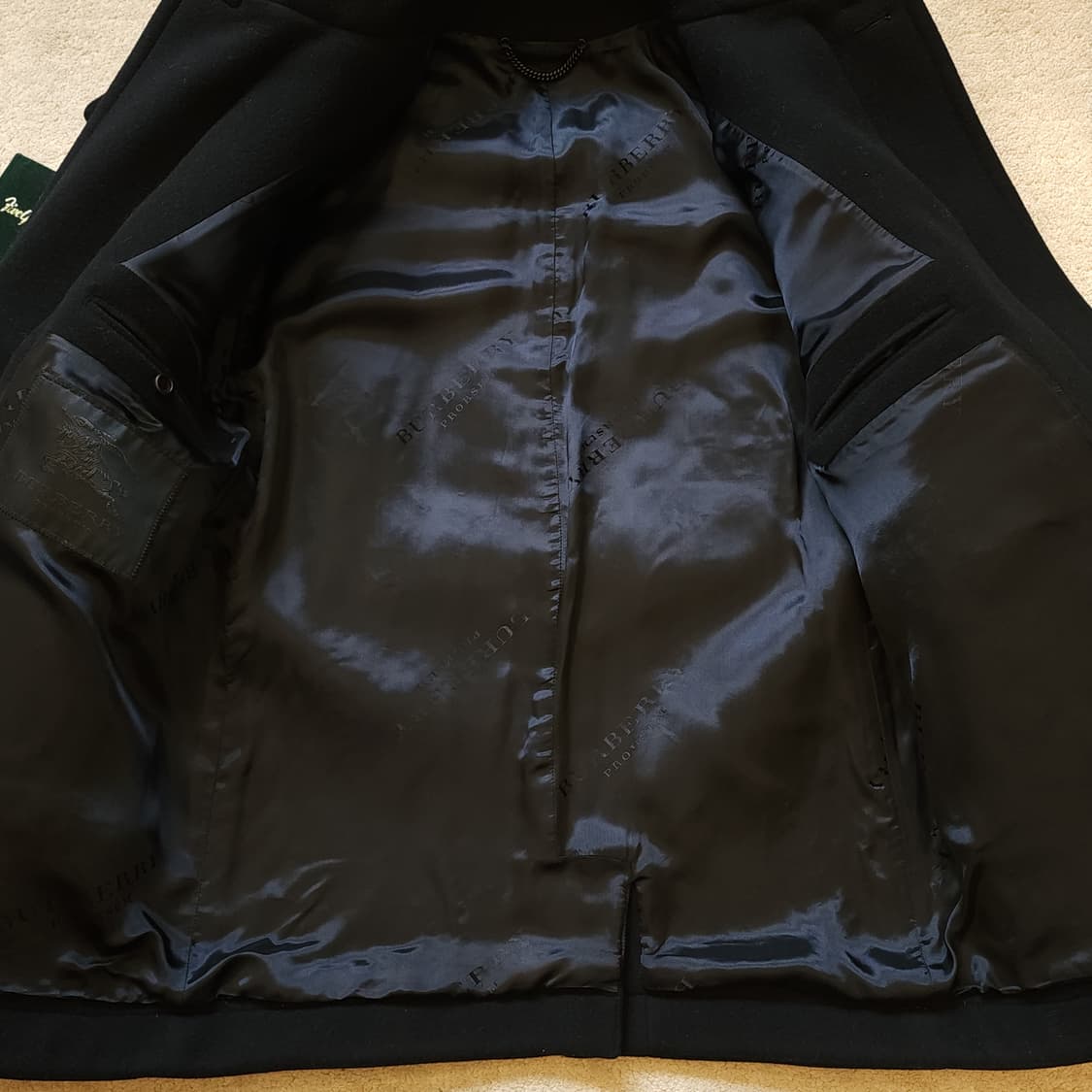 버버리 프로섬 더플코트 레더 디테일 헤비울 코트 블랙 50 상품이미지4