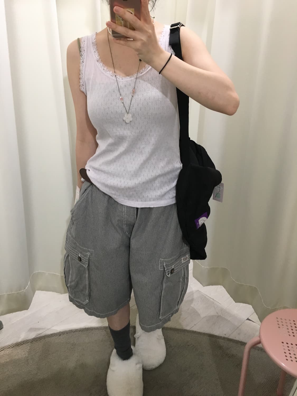 레이스 펀칭 슬리브리스 상품이미지2