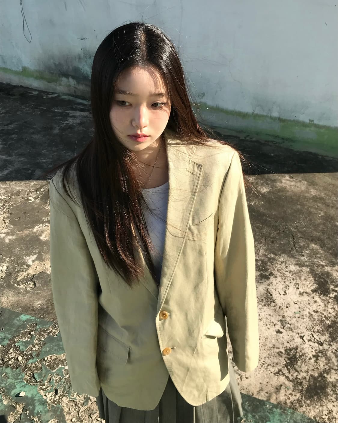 스티치 디테일 베이지 자켓  상품이미지5