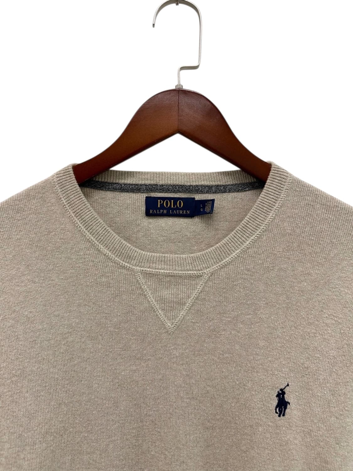 폴로 니트 롱슬리브 오트밀베이지 (L~XL) 상품이미지2