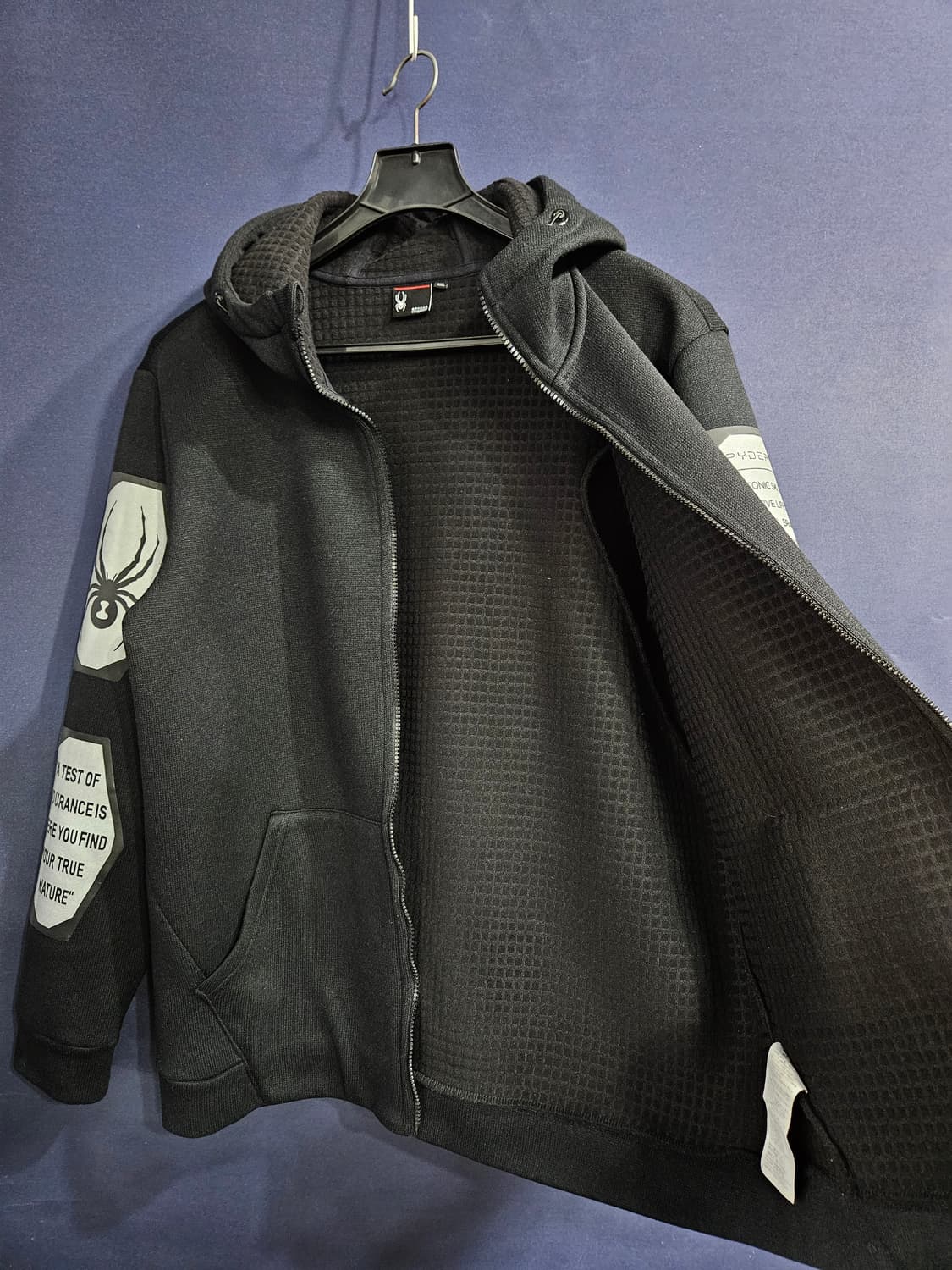 스파이더 프린팅 블랙 남성 110 기모 후드집업  상품이미지8