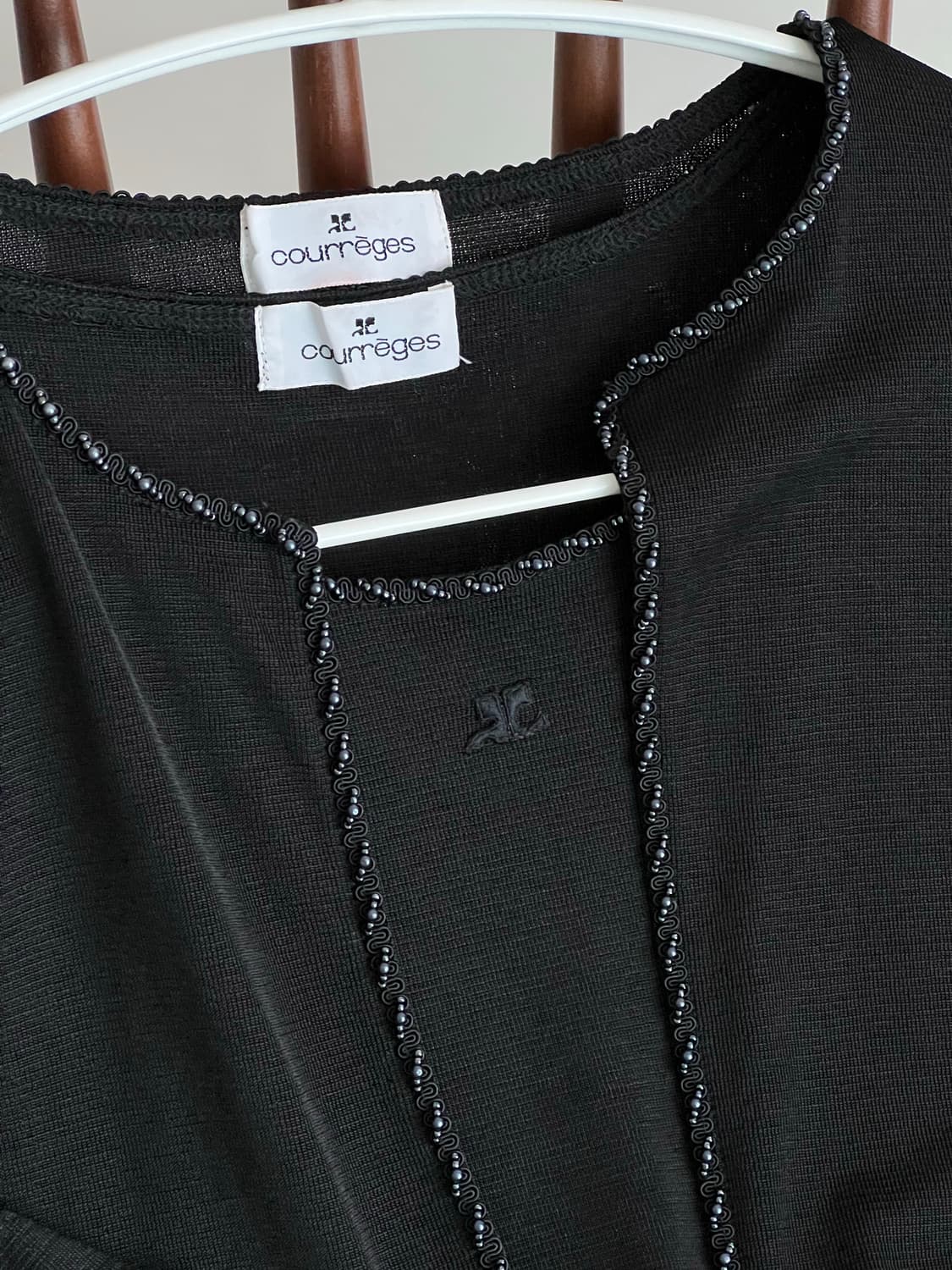 큐레쥬 블랙 앙상블 반팔 니트 가디건 꾸레쥬 상품이미지2