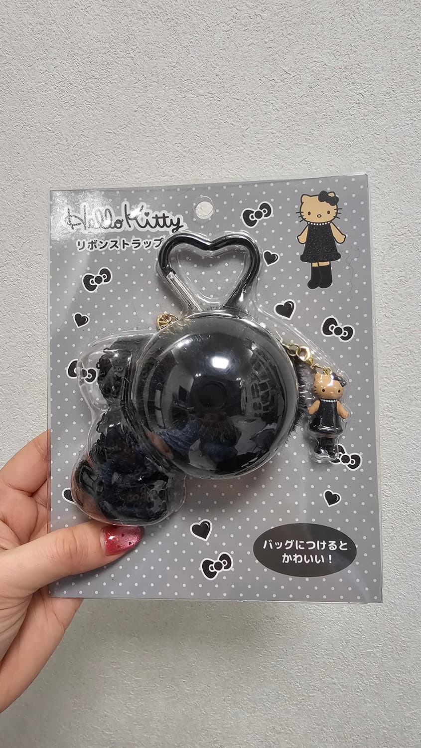 일본정품 롱다리 헬로키티 리본 키링 태닝 블랙 상품이미지1