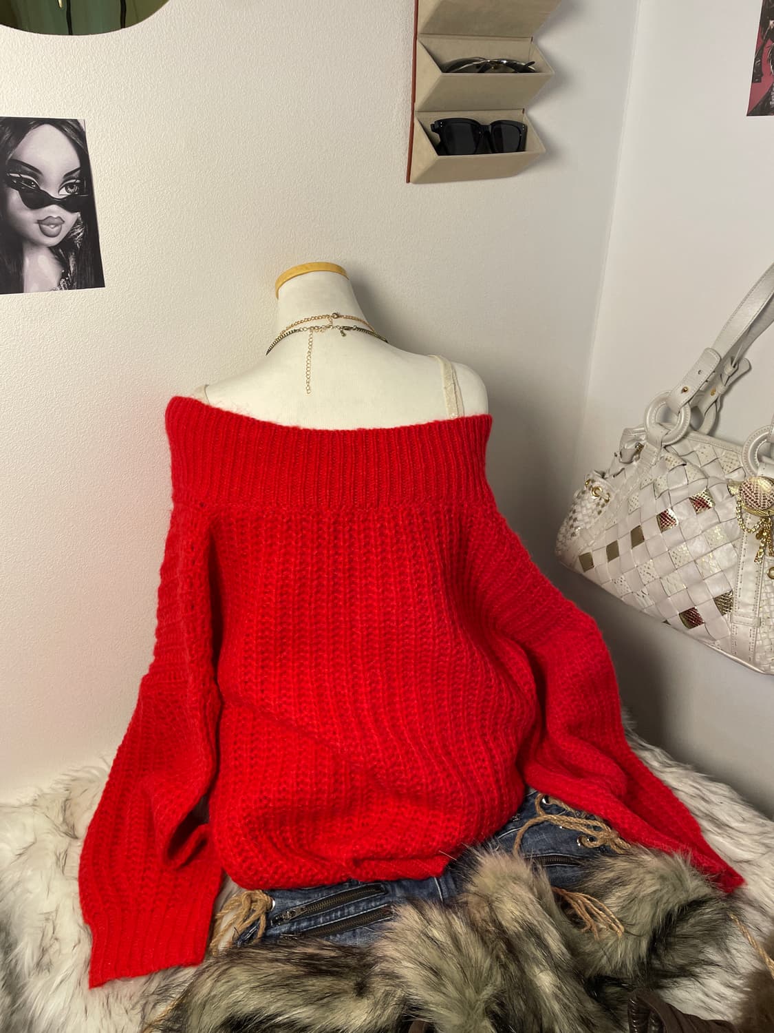 빈티지 크리스마스 니트 퍼 나시 세트 상품이미지6