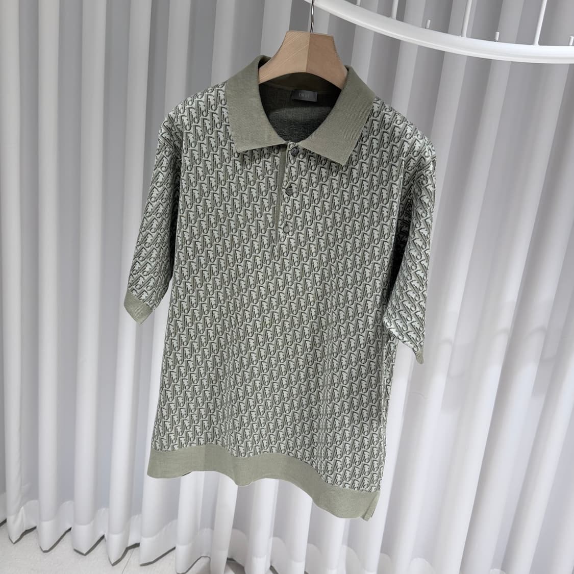 (A+/XL) / 디올 오블리크 폴로 반팔 셔츠 올리브그린 상품이미지2