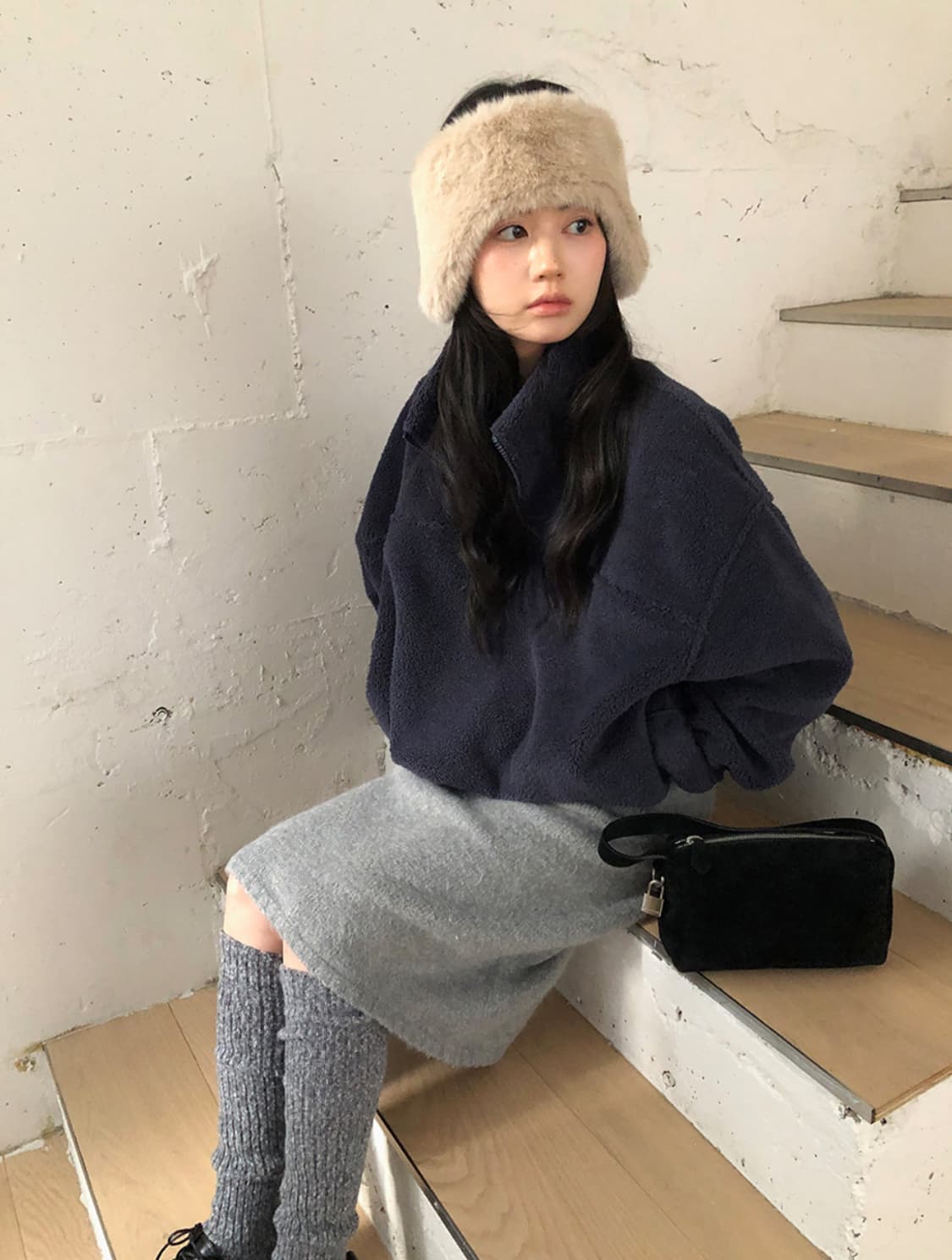 메이비베이비 후리스 플리스자켓 부클 집업 자켓 점퍼 겨울 디어리스트 상품이미지7