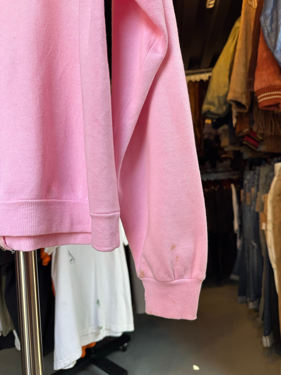 90s 헤인즈 50/50 플레인 집 스웻 후드 연핑크  상품이미지6