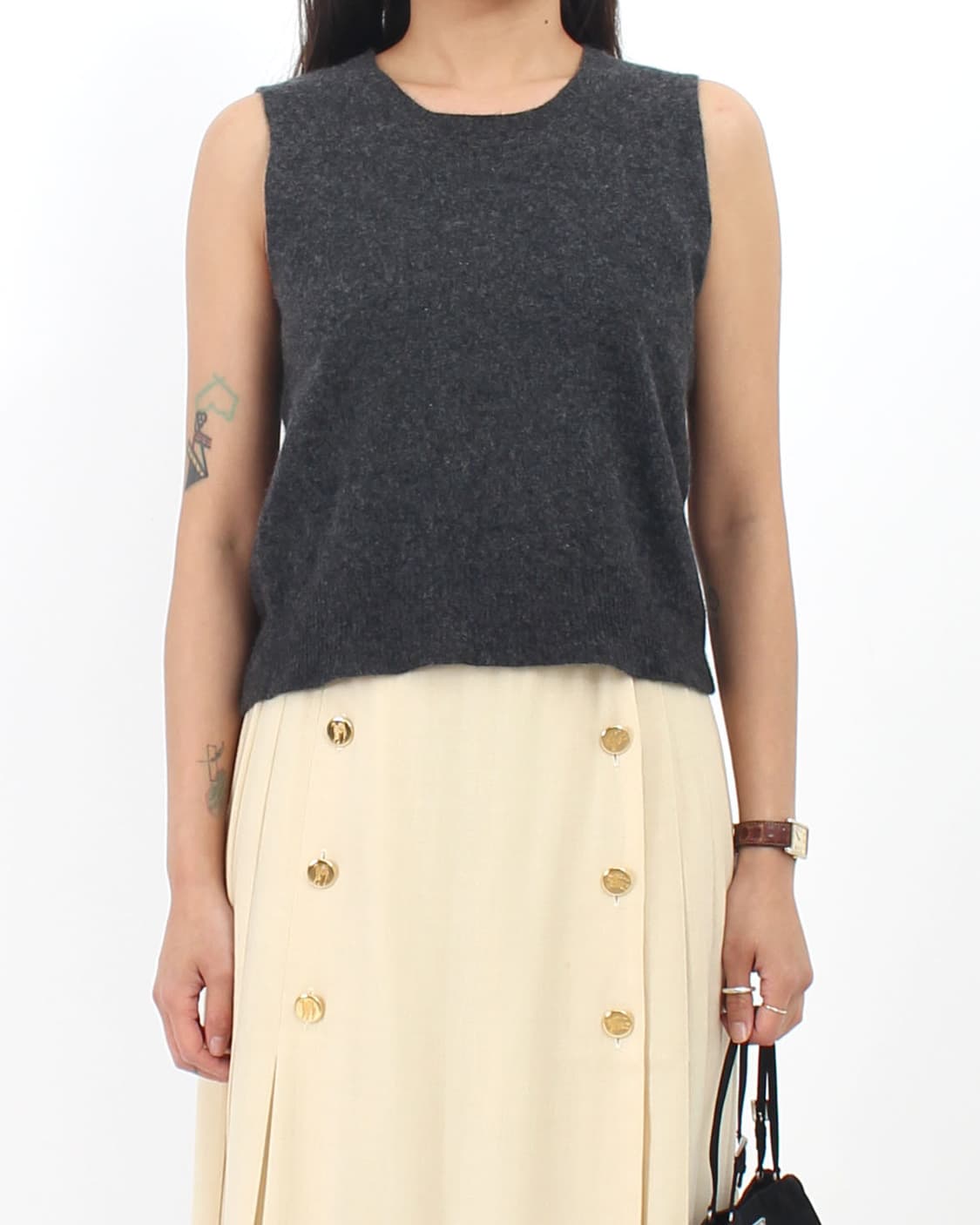 막스마라 MaxMara 그레이 라운드 넥 니트 베스트 상품이미지7