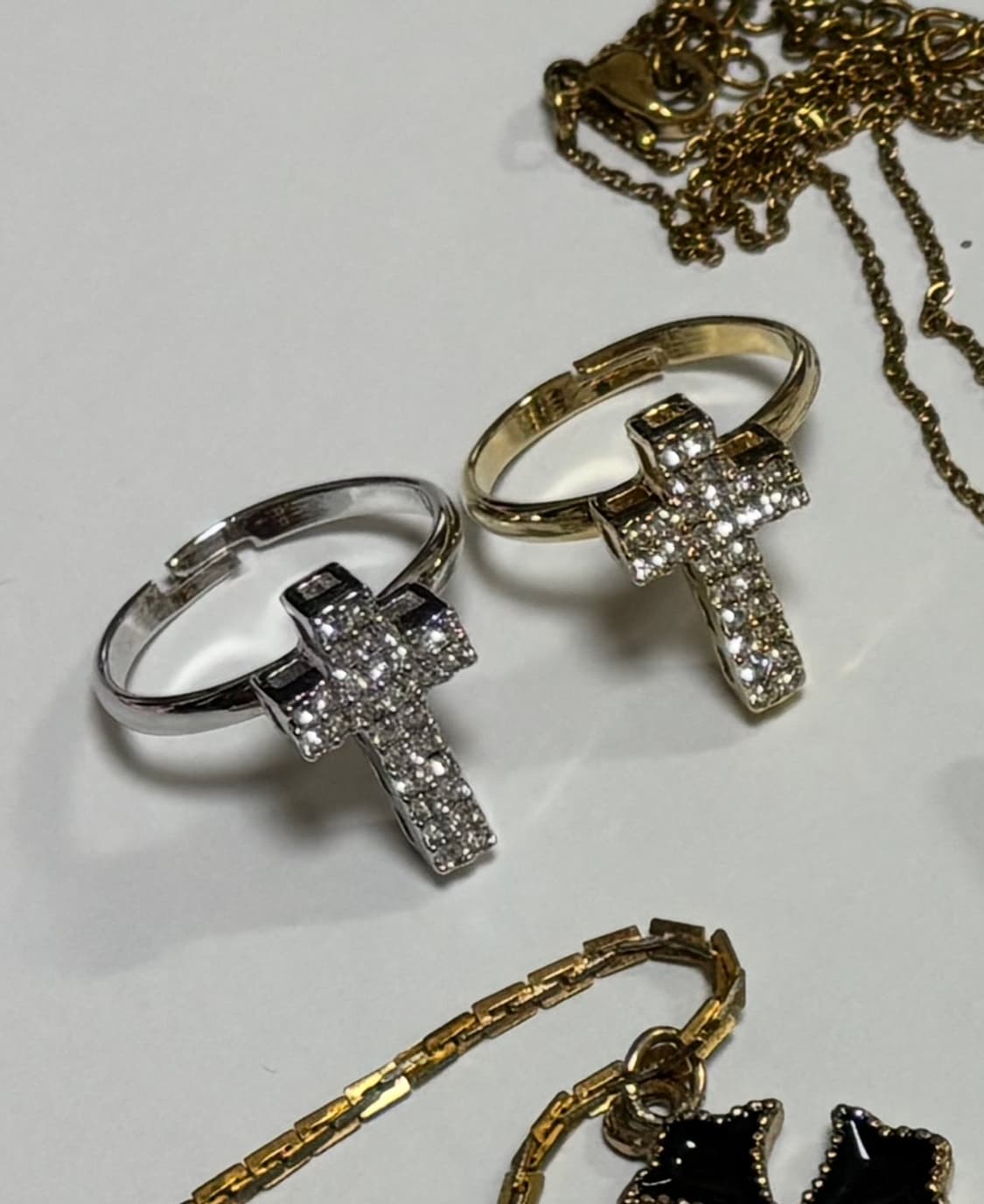 빈티지 악세사리 십자가 반지 실버 골드 갸루 펑크 y2k 상품이미지1