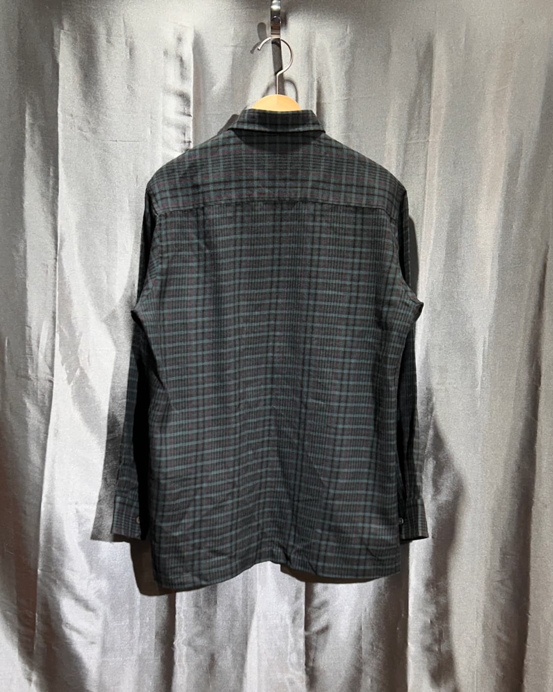 M YSL 입생로랑 딥그린 체크셔츠 상품이미지3