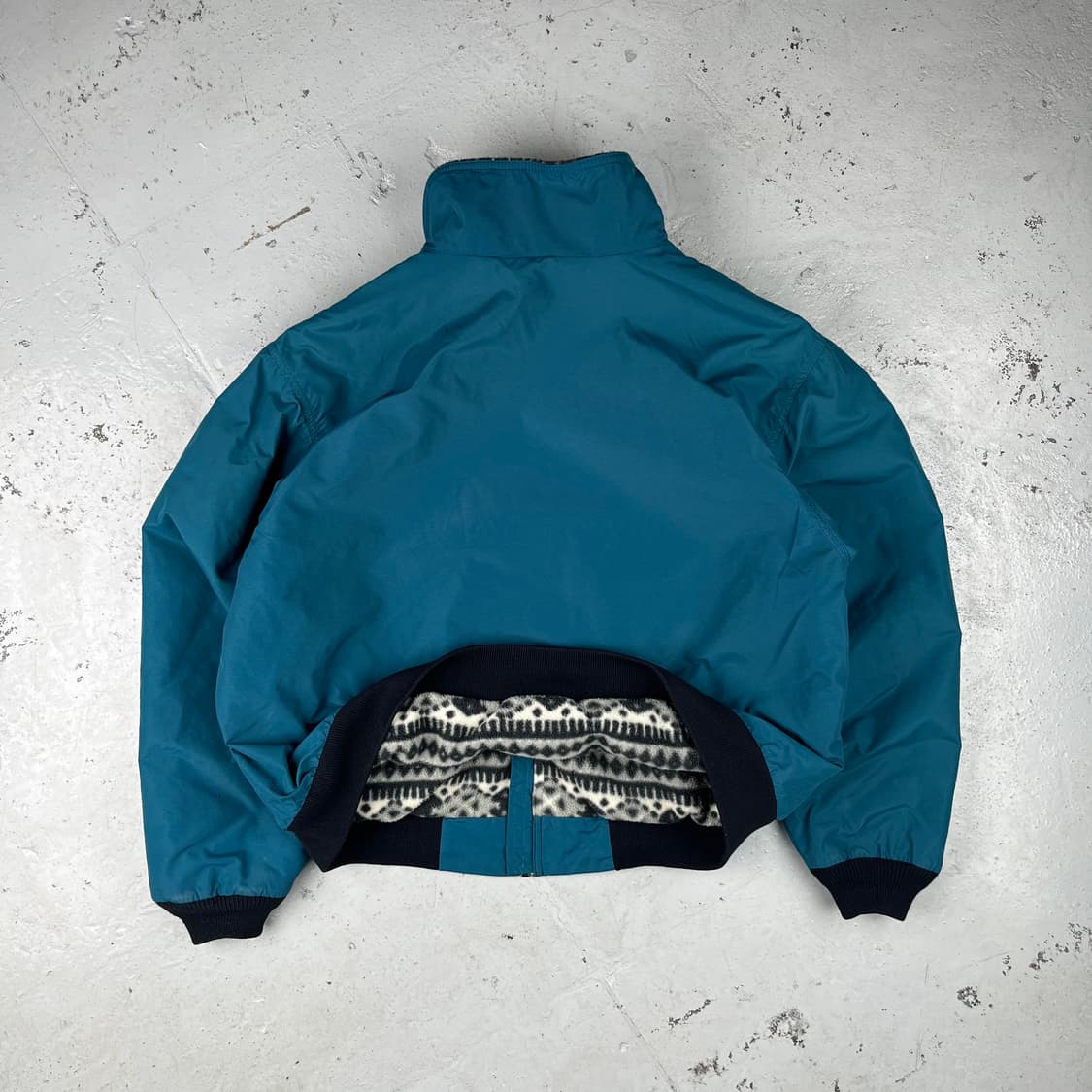 빈티지 LL Bean 아즈텍 플리스 라인드 웜업 자켓 틸 그린 상품이미지3