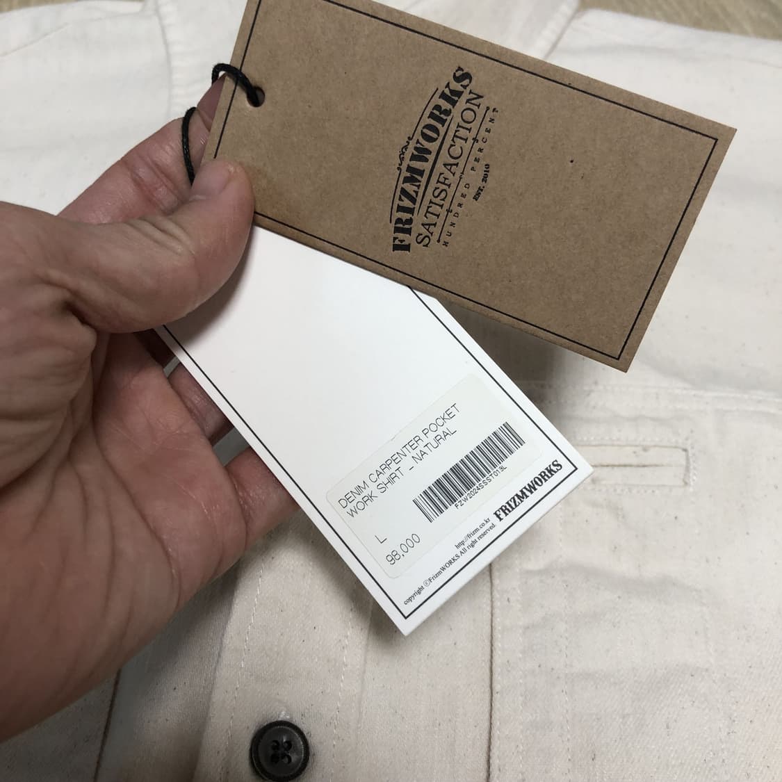 (L) 새상품 프리즘웍스 FRIZM WORKS 데님 카펜터 포켓 셔츠 상품이미지2