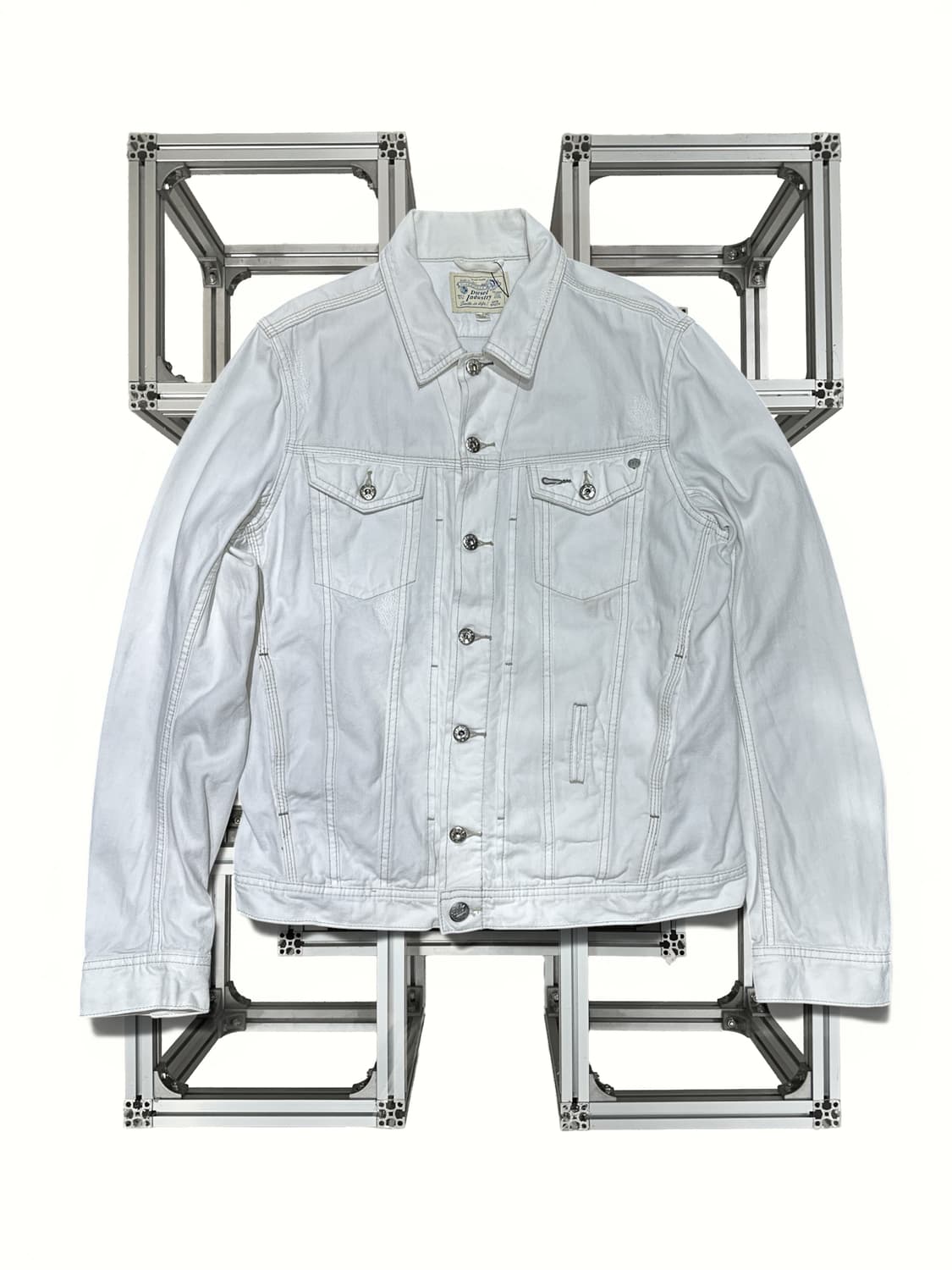 Diesel White Damaged Cotton Trucker 상품이미지1