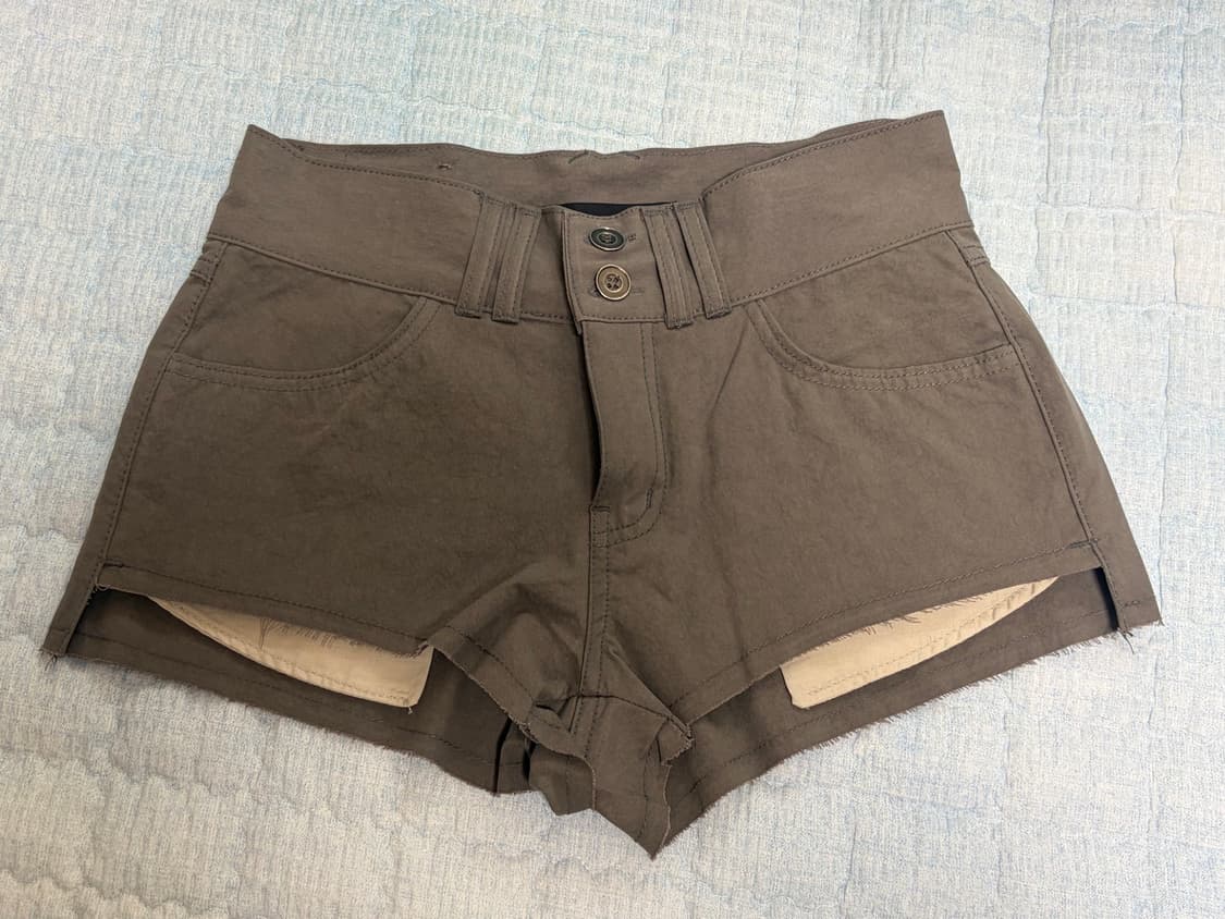보헤미안서울 PIGMENT WASHED SHORTS, KHAKI GRAY 상품이미지3