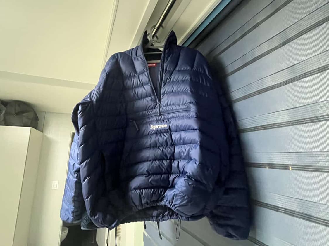 슈프림 마이크로다운 하프집 후드풀오버 경량패딩 상품이미지1