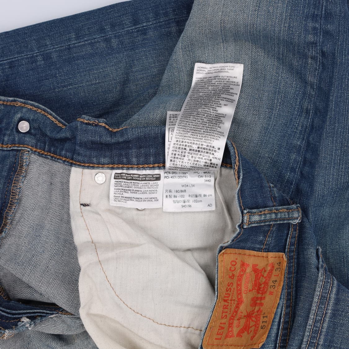 W34L34 리바이스 511 데님팬츠 0203H2 상품이미지7