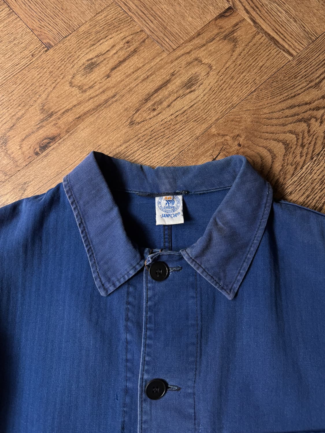 [M]90's 빈티지 페이딩 헤링본 트윌 프렌치 워크자켓 상품이미지2