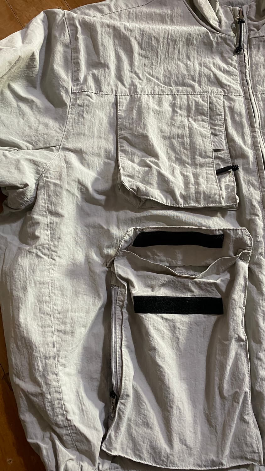 세컨드모놀로그 라이트 그레이 포켓 바람막이 자켓 XL 상품이미지2