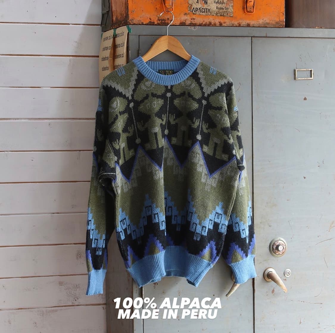 (착용컷) TOP KNIT 알파카 패턴 니트 (105) 상품이미지1
