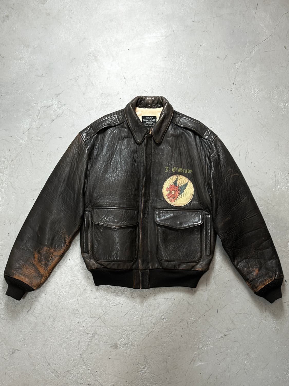 90's OG 빈티지 아비렉스 A2 봄버 자켓 빈티지 레더 자켓 상품이미지1