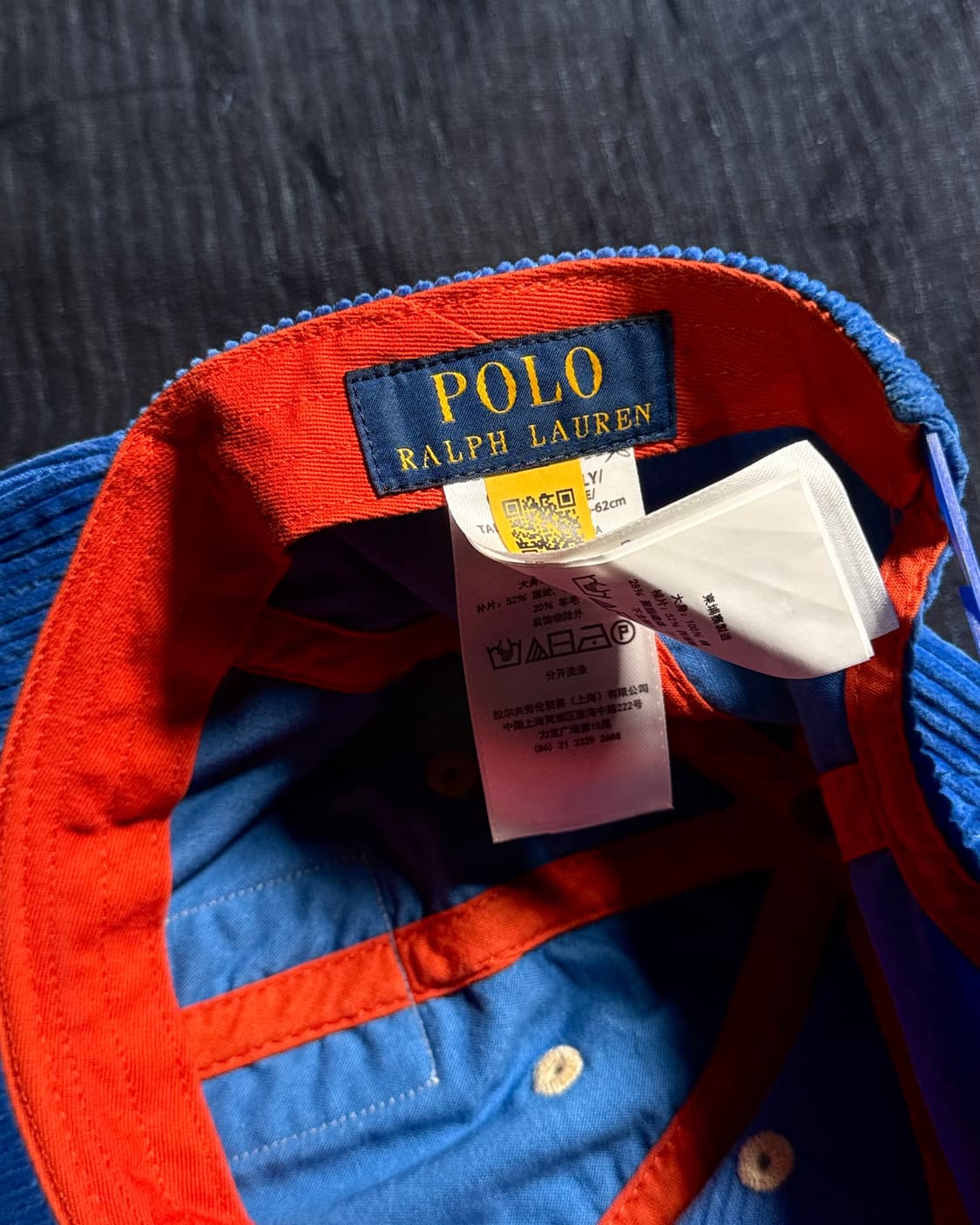 폴로 랄프로렌 셰닐 패치 코듀로이 볼캡 - 블루 OS 상품이미지5