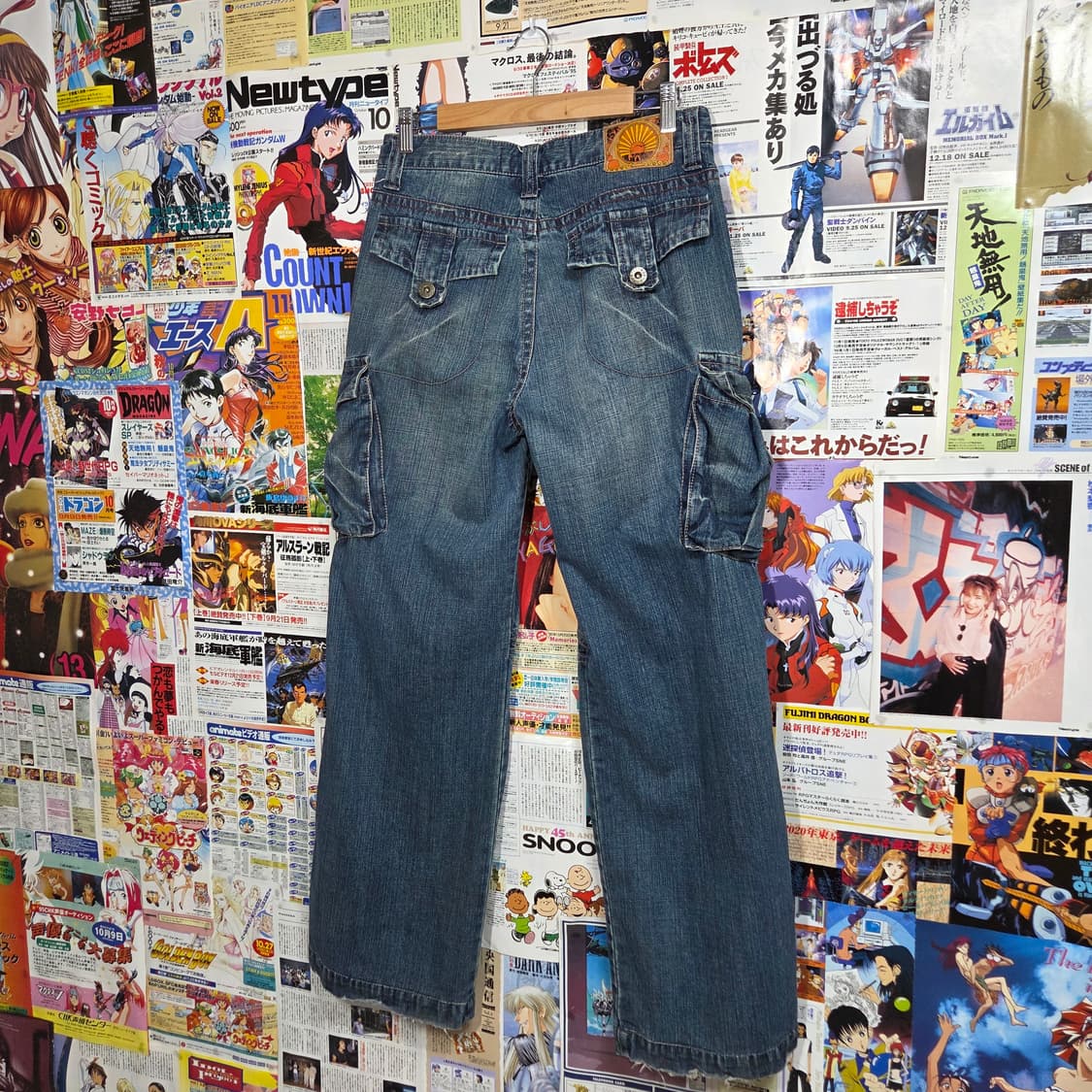 빈티지 진청 카고 데님 와이드 팬츠 상품이미지6